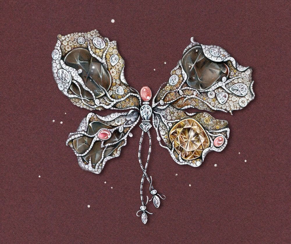 Broche Papillon réalisée par Cindy Chao et Sarah Jessica Parker, représentant une Ballerine